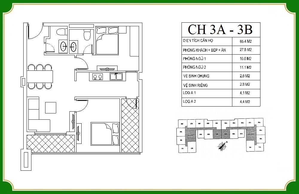 mặt bằng chi tiết căn hộ nhs phương canh 3
