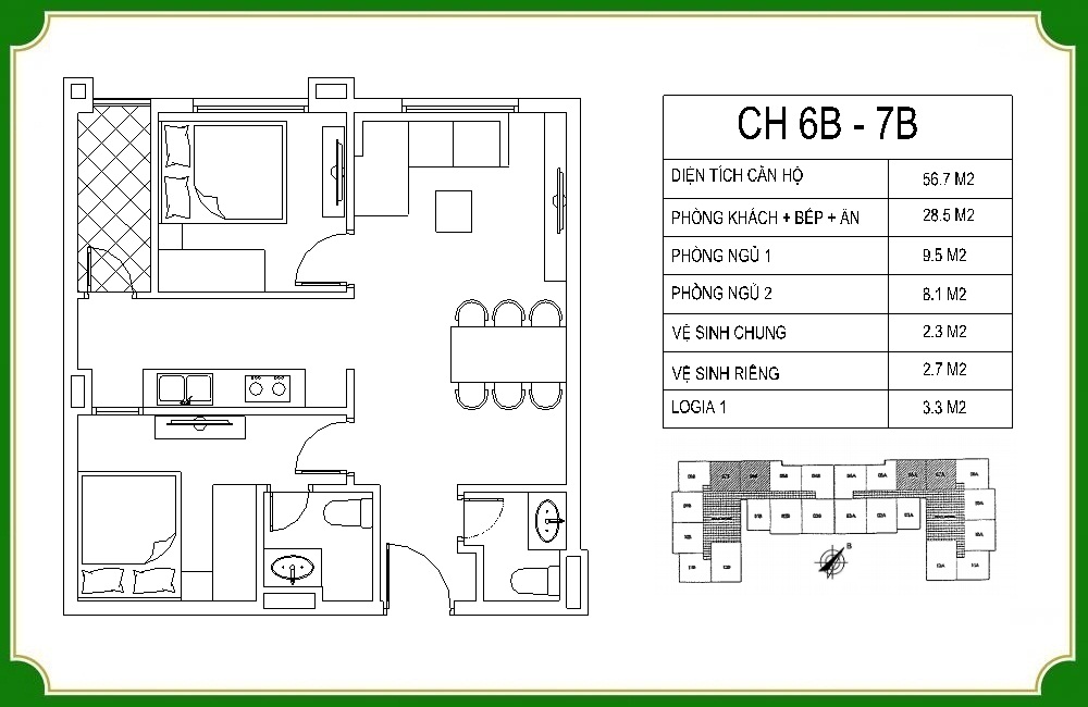 mặt bằng chi tiết căn hộ nhs phương canh 7